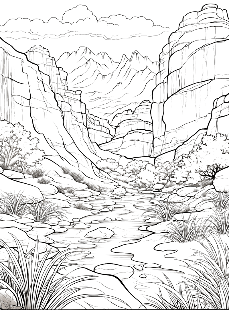 COLORATION Exotic Landscapes Volume I, Coloring Book for Adults