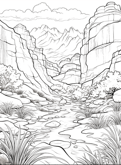 COLORATION Exotic Landscapes Volume I, Coloring Book for Adults