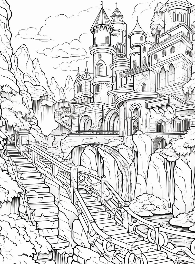 COLORATION Exotic Landscapes Volume I, Coloring Book for Adults