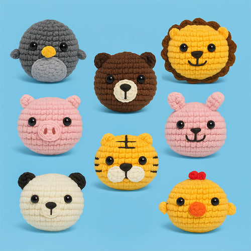 Animal Head Keychain Crew Crochet Kit
