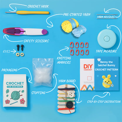 Benny the Satchel Bunny Crochet Kit