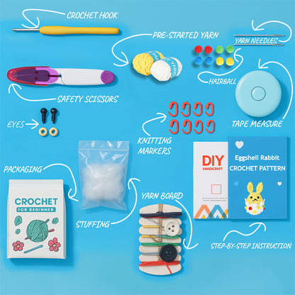 Eggshell Rabbit Crochet Kit