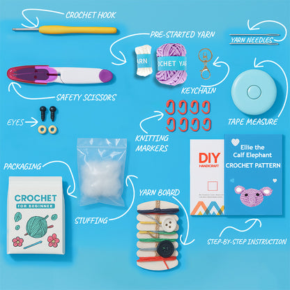 Ellie the Calf Elephant Crochet Kit