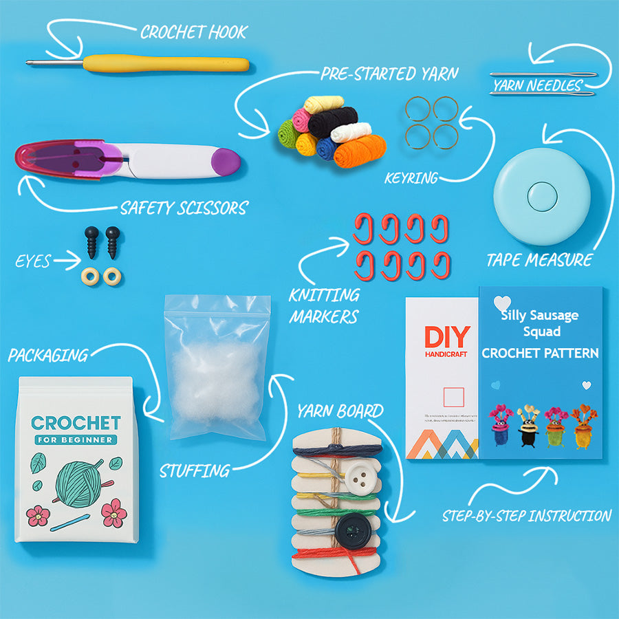 Silly Sausage Squad Crochet Kit