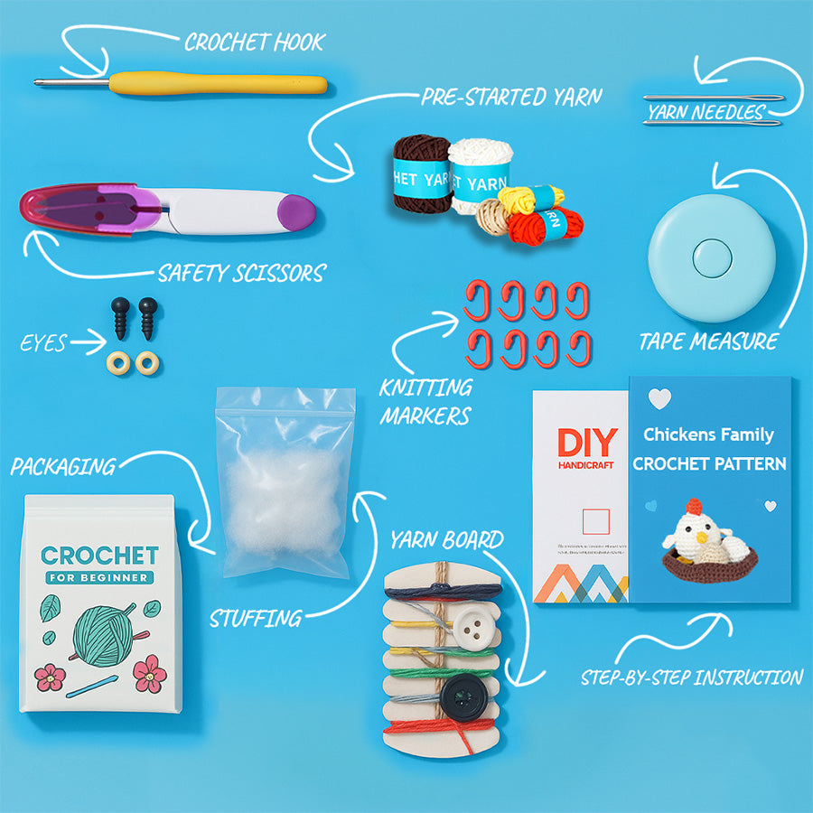 Chickens Family Crochet Kit