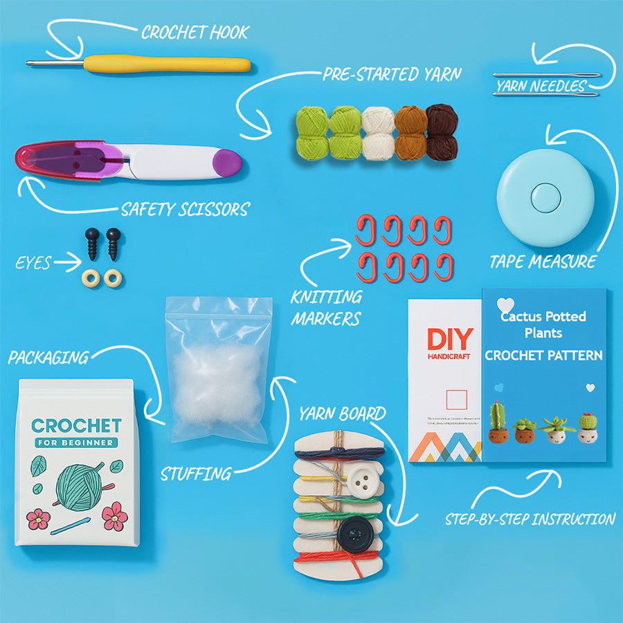 Cactus Potted Plants Crochet Kit