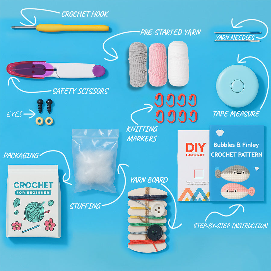Bubbles & Finley Crochet Kit