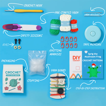 Sprig the Mushroom Frog Crochet Kit