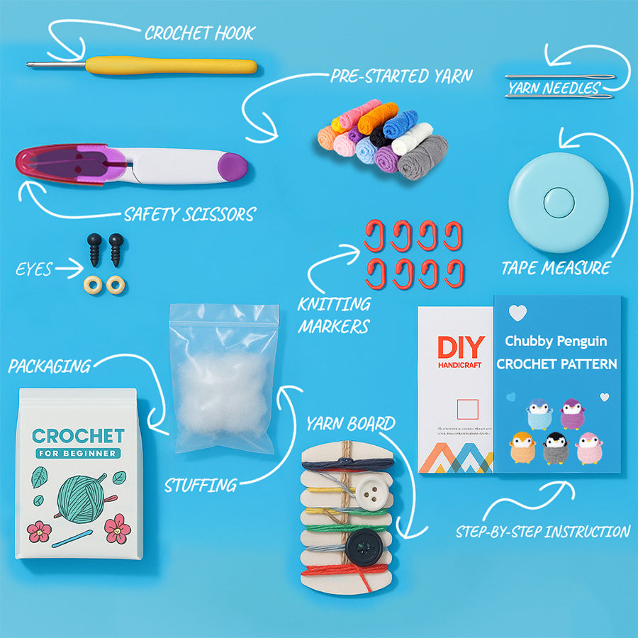 Chubby Penguin Crochet Kit