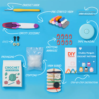 Chubby Penguin Crochet Kit