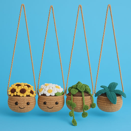Hanging Basket Potted Plant Crochet Kit