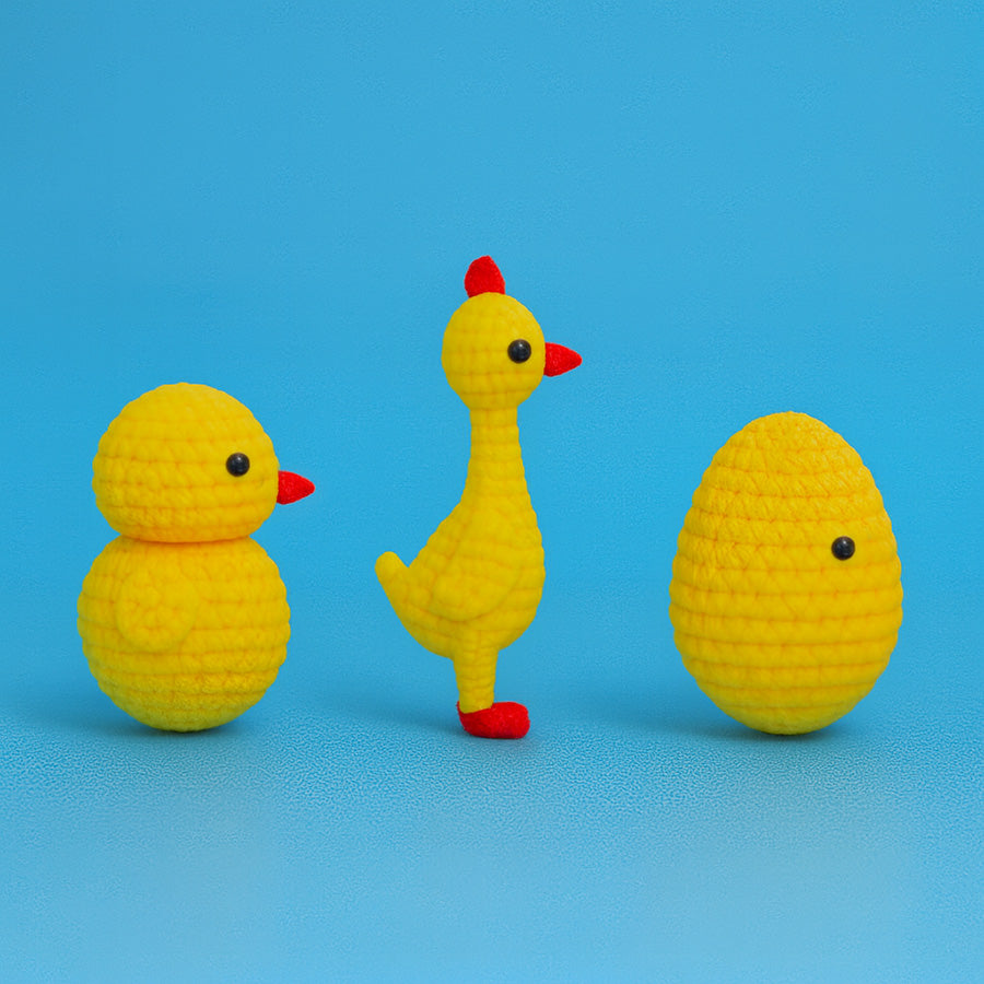 Quacky, Clucky & Eggbert Crochet Kit
