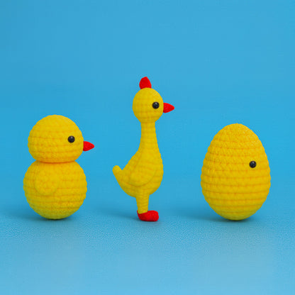 Quacky, Clucky & Eggbert Crochet Kit