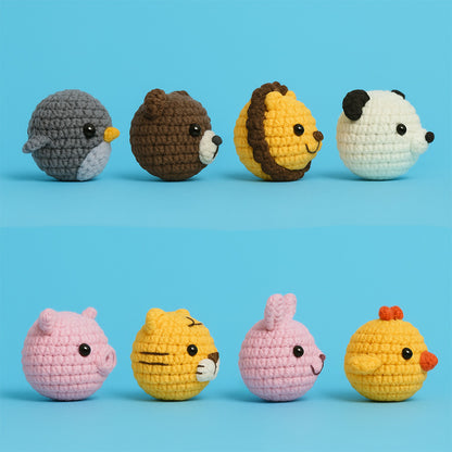 Animal Head Keychain Crew Crochet Kit